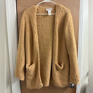 For the Republic Mustard Yellow Chunky Chenille Cardigan Sweater Size S
